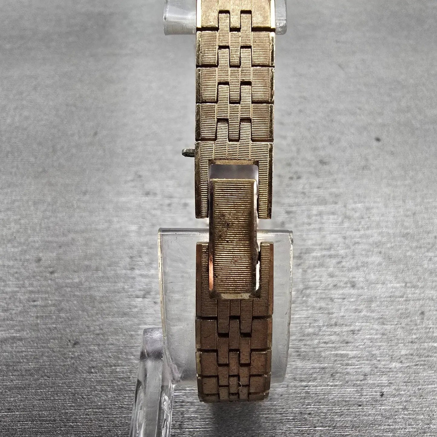 Seiko Watch Women 12mm Gold Dial Gold Tone Rectangle 1520-3339 Manual Wind VTG7