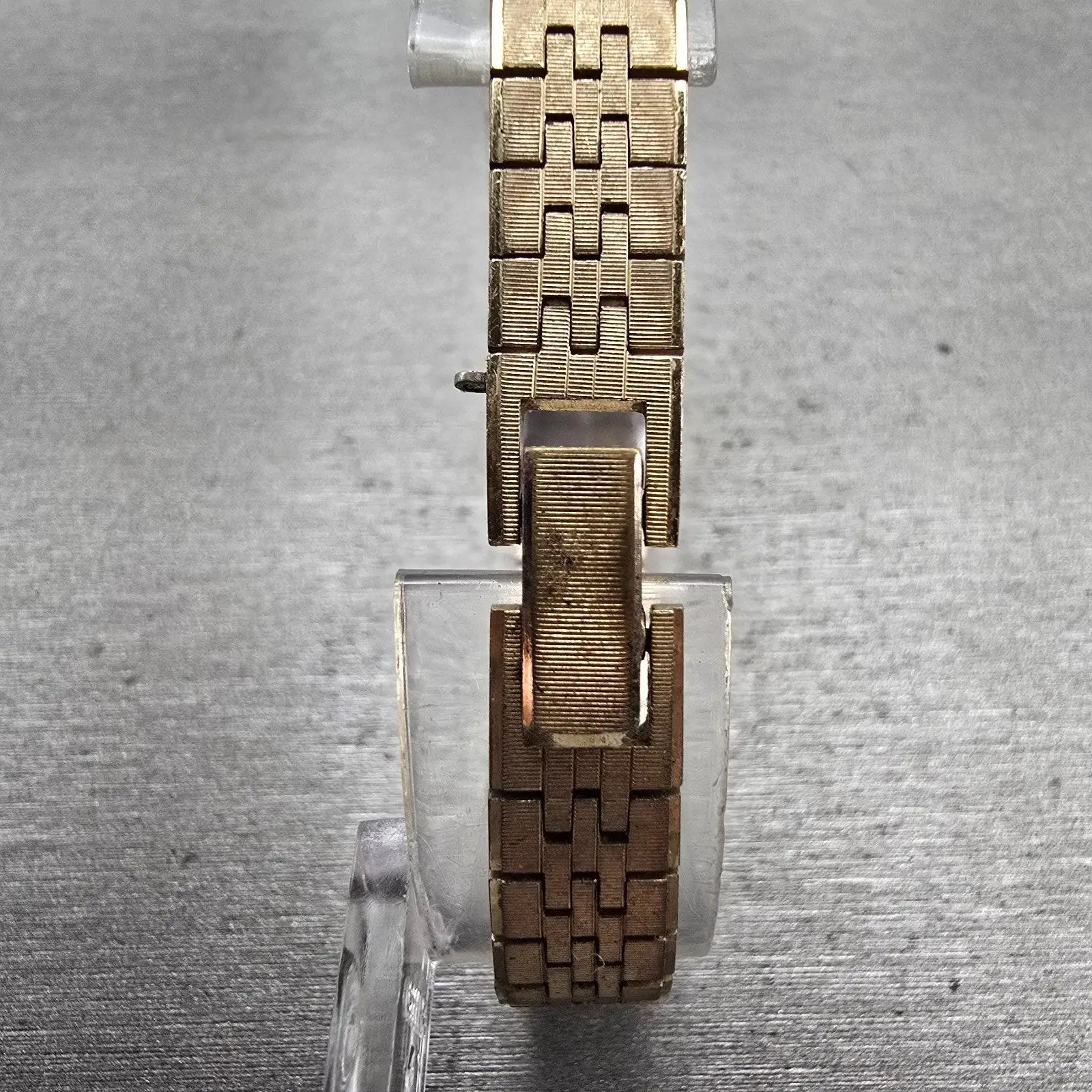 Seiko Watch Women 12mm Gold Dial Gold Tone Rectangle 1520-3339 Manual Wind VTG7