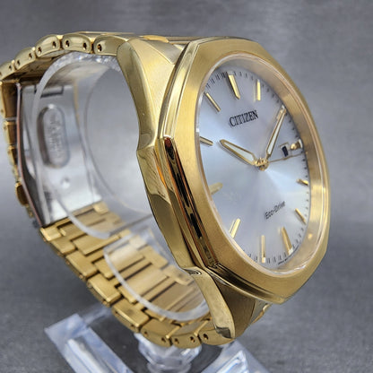 Citizen EcoDrive Corso Watch Men 40mm Silver Dial Gold Tone Date BM749257A3