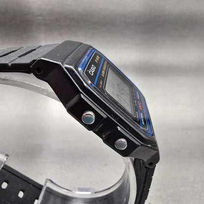 Casio F-91W Digital Watch Men 34mm Black Dial Black Chrono Alarm New Battery3