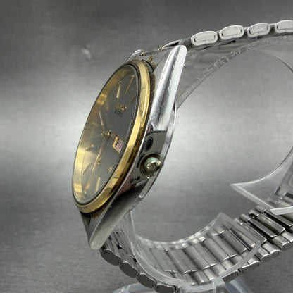 Seiko SQ Watch Men 34mm Silver Dial Two Tone Daydate 5H23-8a09 PARTS Vintage3