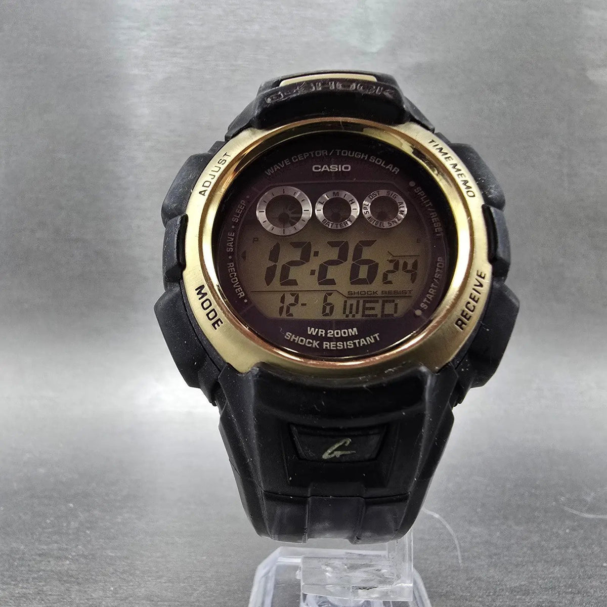 Casio G-Shock GW-330A Watch Men 43mm Black Gold Alarm Chronograph Digital Solar5