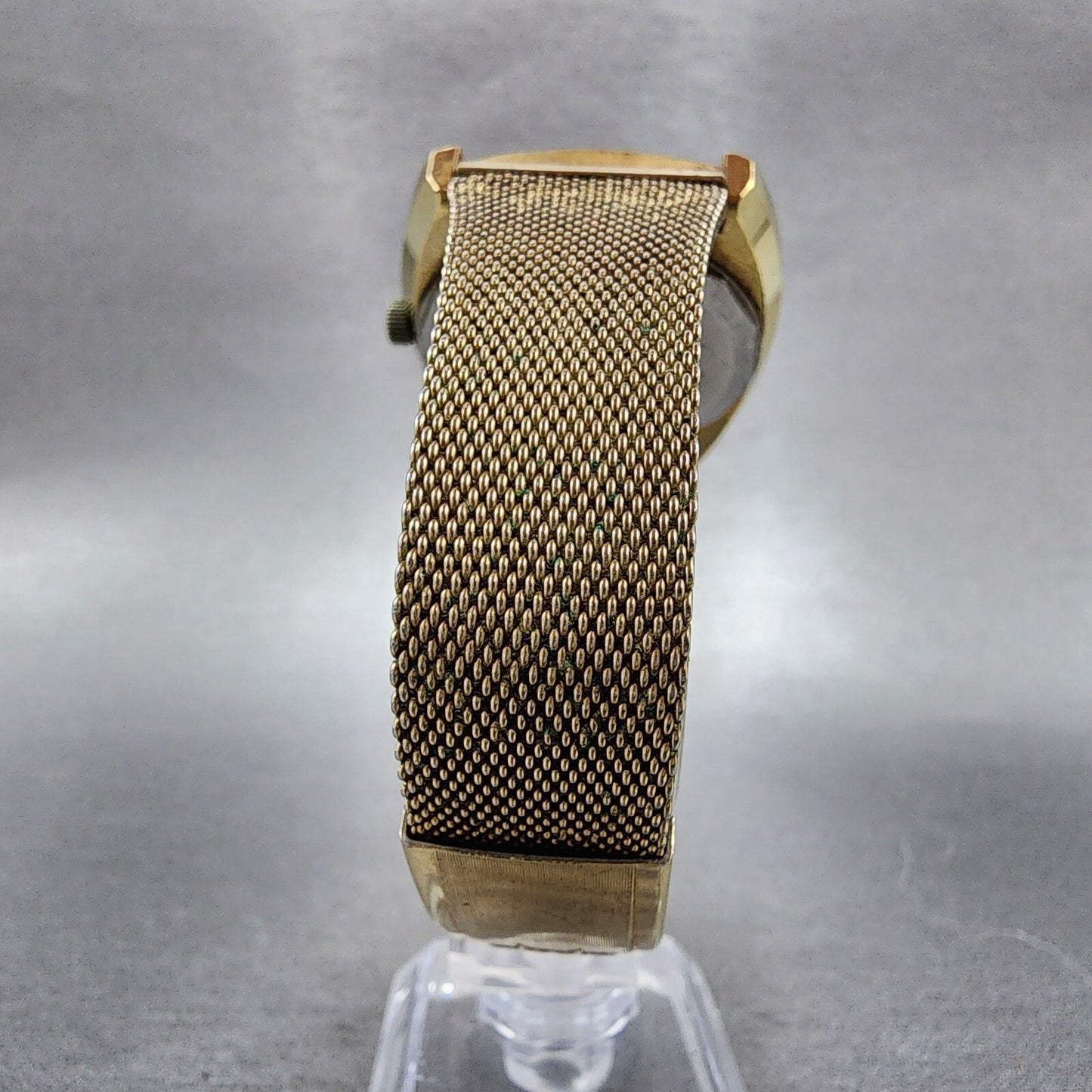 Hamilton Electronic Watch Men 37mm Brown Dial Gold Plated Round Daydate PARTS8