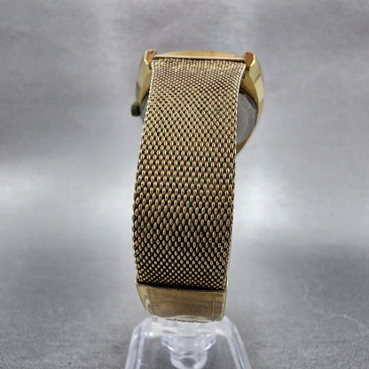 Hamilton Electronic Watch Men 37mm Brown Dial Gold Plated Round Daydate PARTS8
