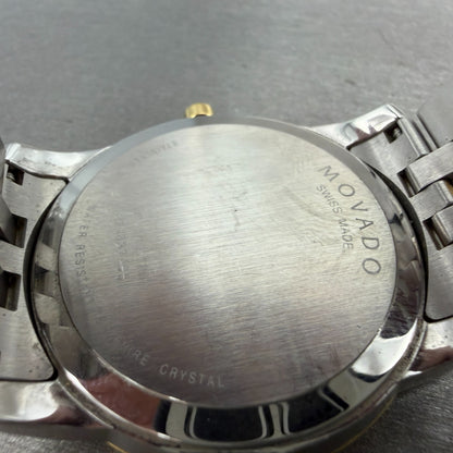 Movado Muesem Watch Men 40mm Black Dial Two Tone Round 0606879 New Battery10