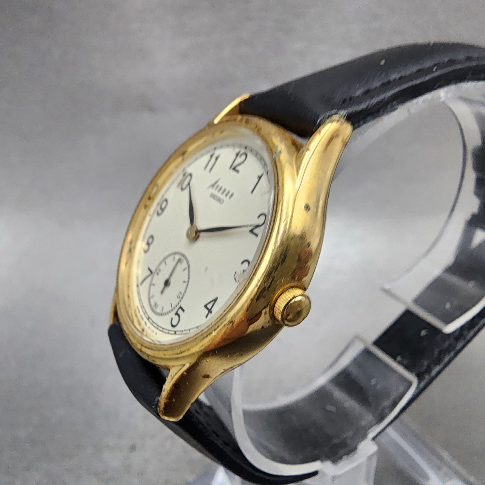 Seiko Avenue Watch Men 31mm White Dial Gold Tone Round 2g286090 New Battery2