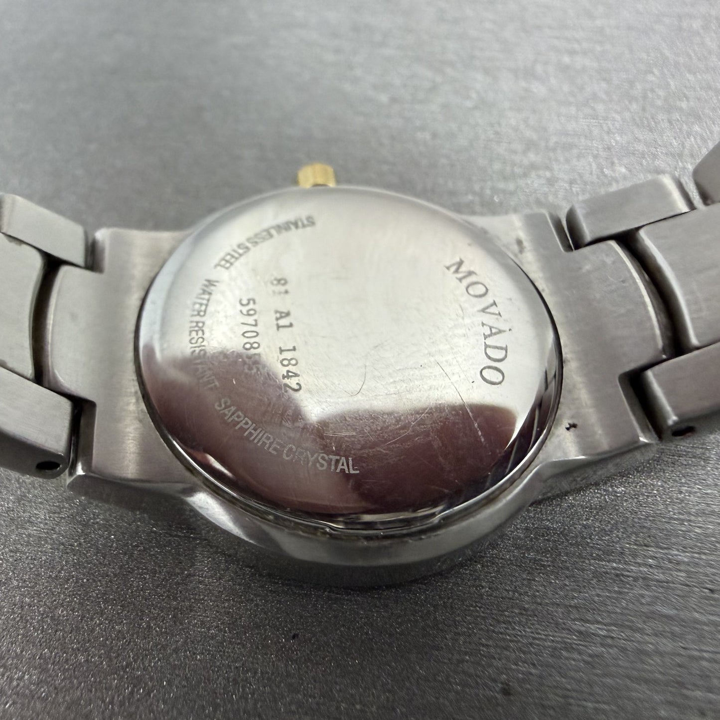 Movado Museum Watch Women 25mm Black Dial Two Tone Round 81 A1 1842 New Battery9