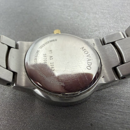 Movado Museum Watch Women 25mm Black Dial Two Tone Round 81 A1 1842 New Battery9