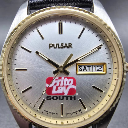 Seiko Pulsar President Watch Men 35mm Silver Dial Two Tone Daydate New Battery1