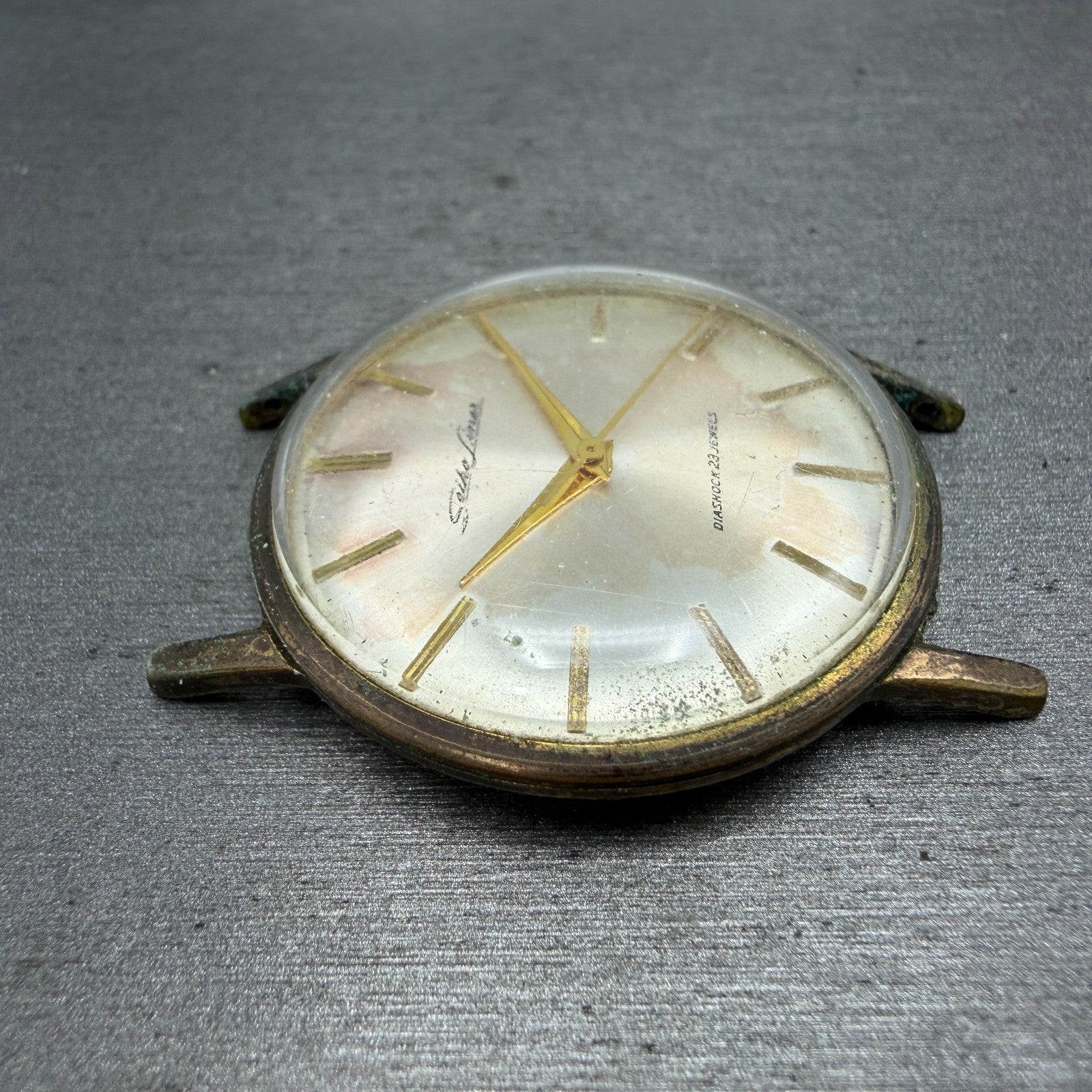 Seiko Liner Watch Men 35mm Silver Dial Gold Tone Round 15010E Manual PARTS VTG4