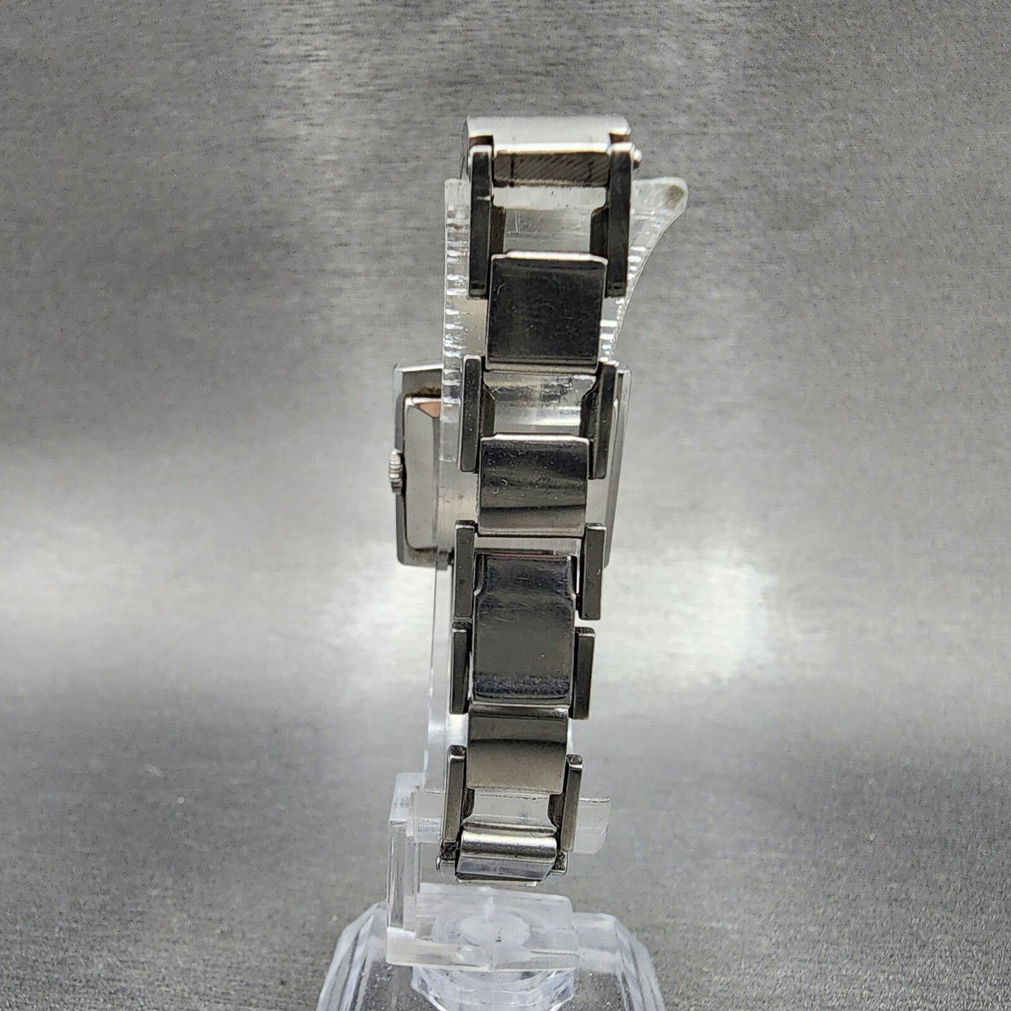 VTG Seiko Watch Women 24mm Black Dial Steel Rectangle Manual Wind Runs 1134707