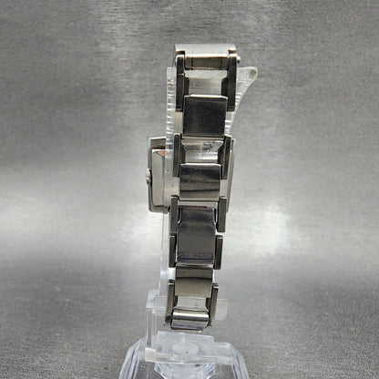 VTG Seiko Watch Women 24mm Black Dial Steel Rectangle Manual Wind Runs 1134707