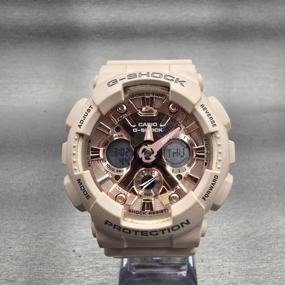 Casio G-Shock GMA-S120MF Watch Women 45mm Rose Gold Dial Alarm Chrono New Batt0