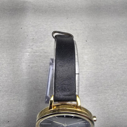 Skagen Hagen Watch Women 34mm Black Dial Gold Tone Round SKW2354 New Battery G4