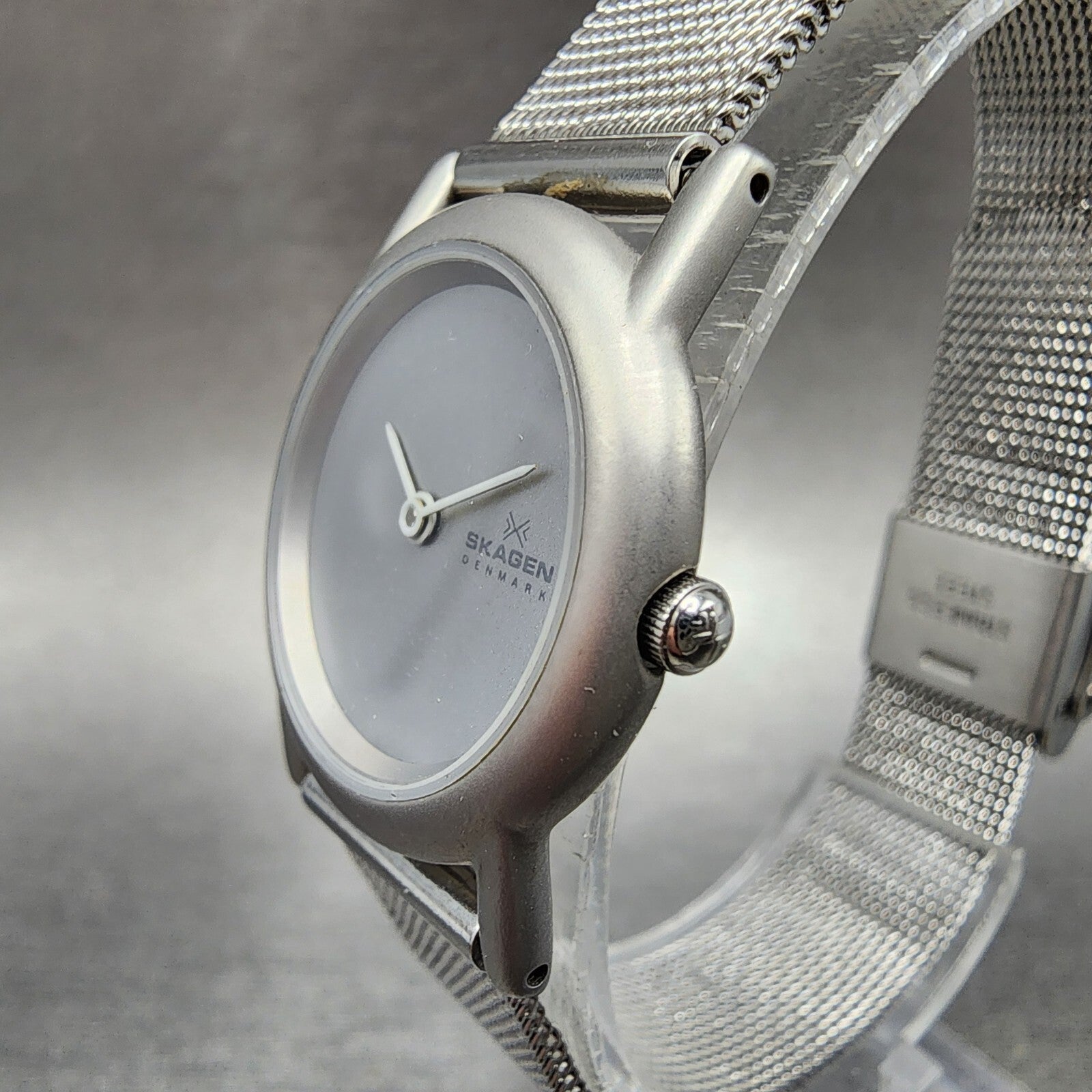 Skagen Watch Women 25mm Silver Dial Steel Round Mesh Band 4SSS New Battery2