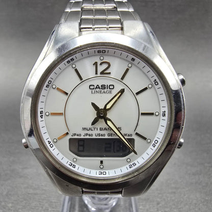 Casio Lineage LCW-M200 Watch Men 38mm White Dial Steel Analog Digital Solar JDM0