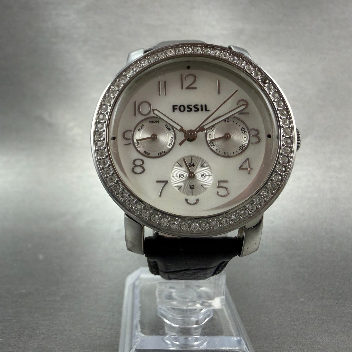 Fossil Imogene Watch Women 38mm MOP Dial Steel Daydate ES-2969 New Battery5