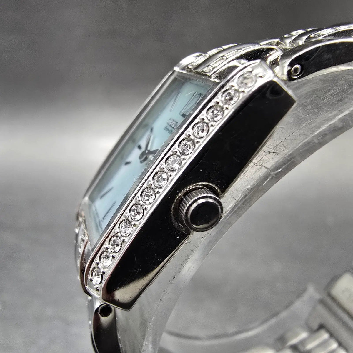 Citizen Eco-Drive Tank Watch Women 15mm MOP Dial Silver EG2680-61D Runs Crystals2