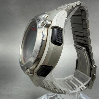 Citizen Q&Q Digital Watch Men 44mm LCD Silver Tone Alarm Chronograph Works Solar3