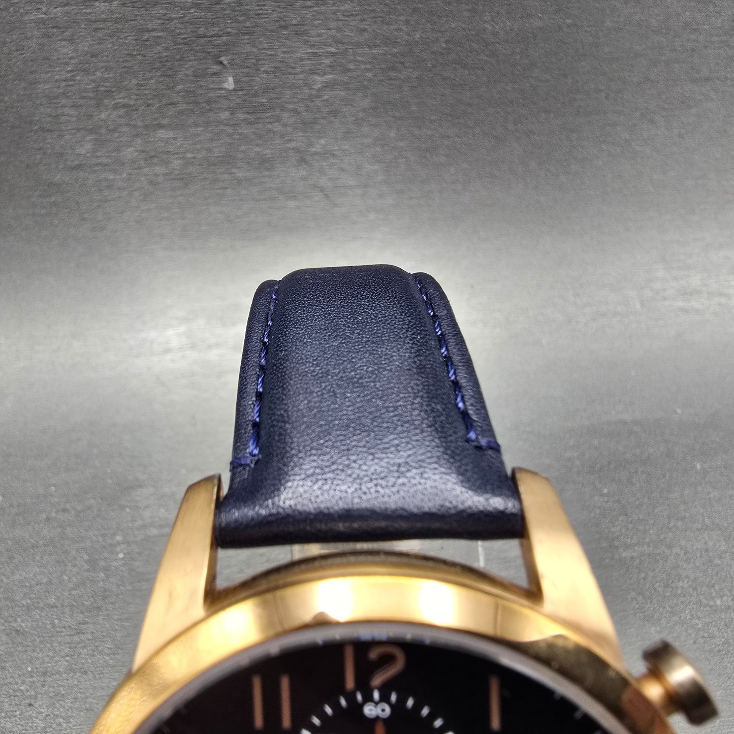 Fossil Townsman Chronograph Watch Men 44mm Blue Dial Rose Gold Tone Round NewBat4