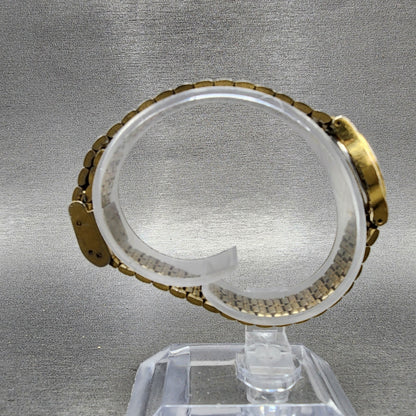 Seiko Watch Women 18mm White Dial Gold Tone Oval V4015109 New Battery VTG8