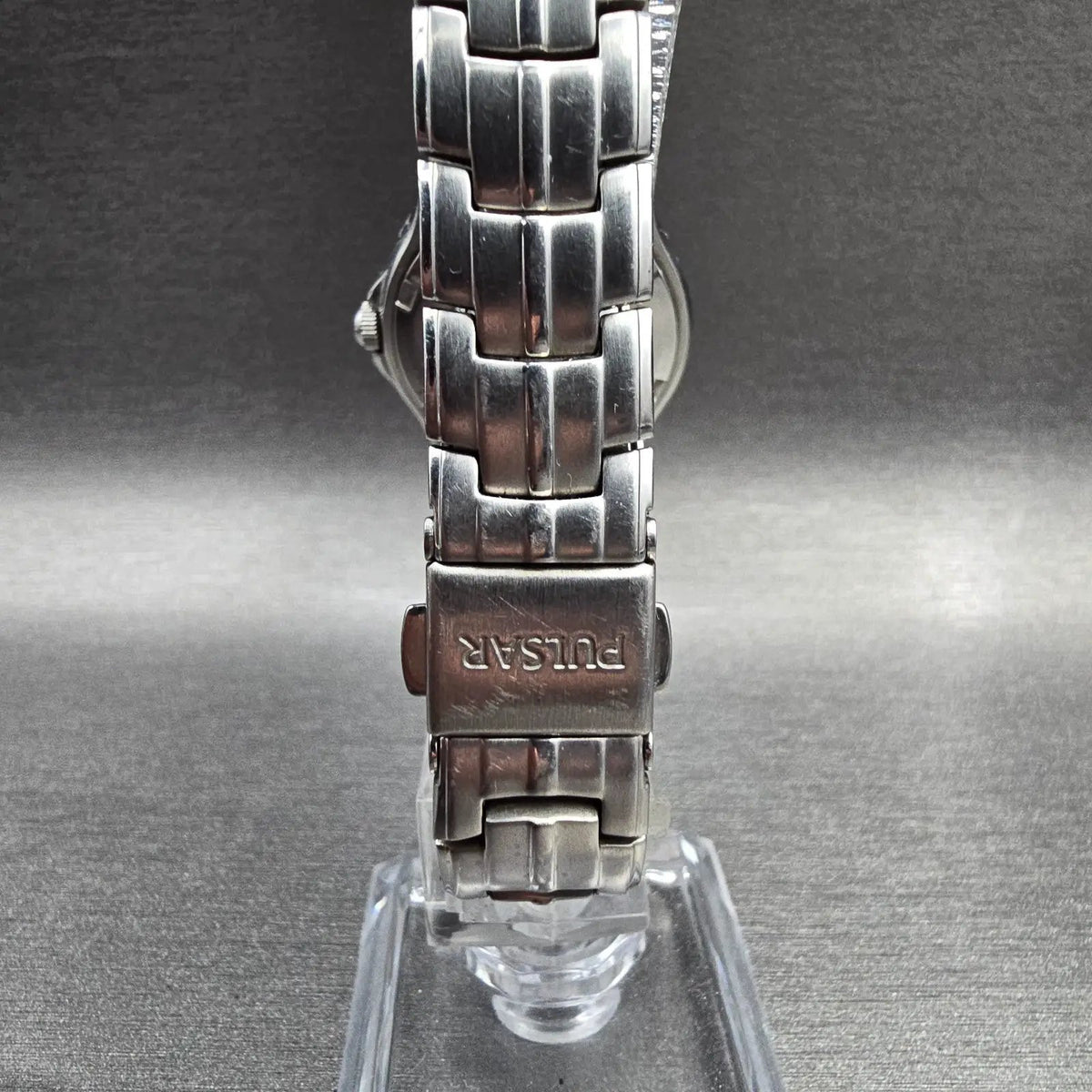 Seiko Pulsar Watch Women 27mm MOP Dial Silver Tone Gemmed Date VX82-X416 New Bat7