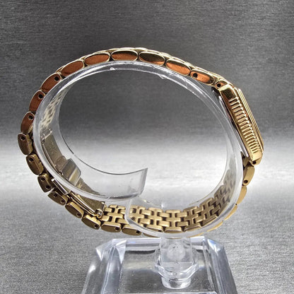 Seiko Watch Women 20mm MOP Dial Gold Tone Gemmed Rectangle 1N01-0HL0 New Battery8