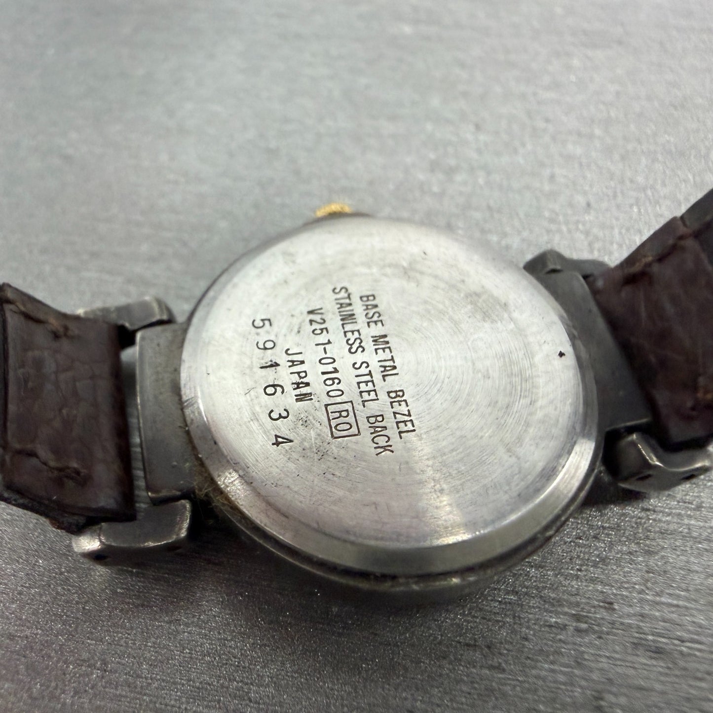 Seiko Alba Watch Women 24mm Brown Dial Black Tone Round V251-0160 New Battery9