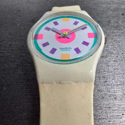 Swatch Frost Watch Women 25mm White Dial White Case Round LW125 New Battery4