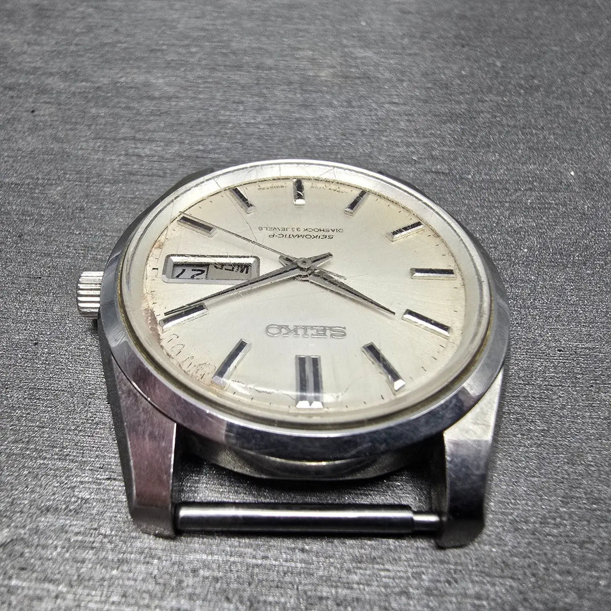 Seiko Seikomatic-P Watch men 37mm White Dial Steel Daydate 5106-8010 JDM PARTS5