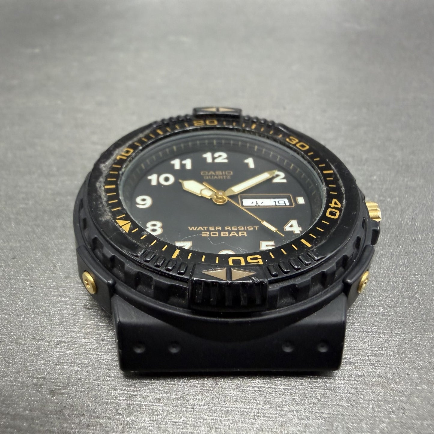 Casio Dive Watch Men 43mm Black Dial Black Tone Daydate MRD-201W New Battery2