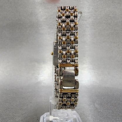 Seiko Tank Watch Women 15mm White Dial Two Tone Rectangle 4n007149 New Battery7
