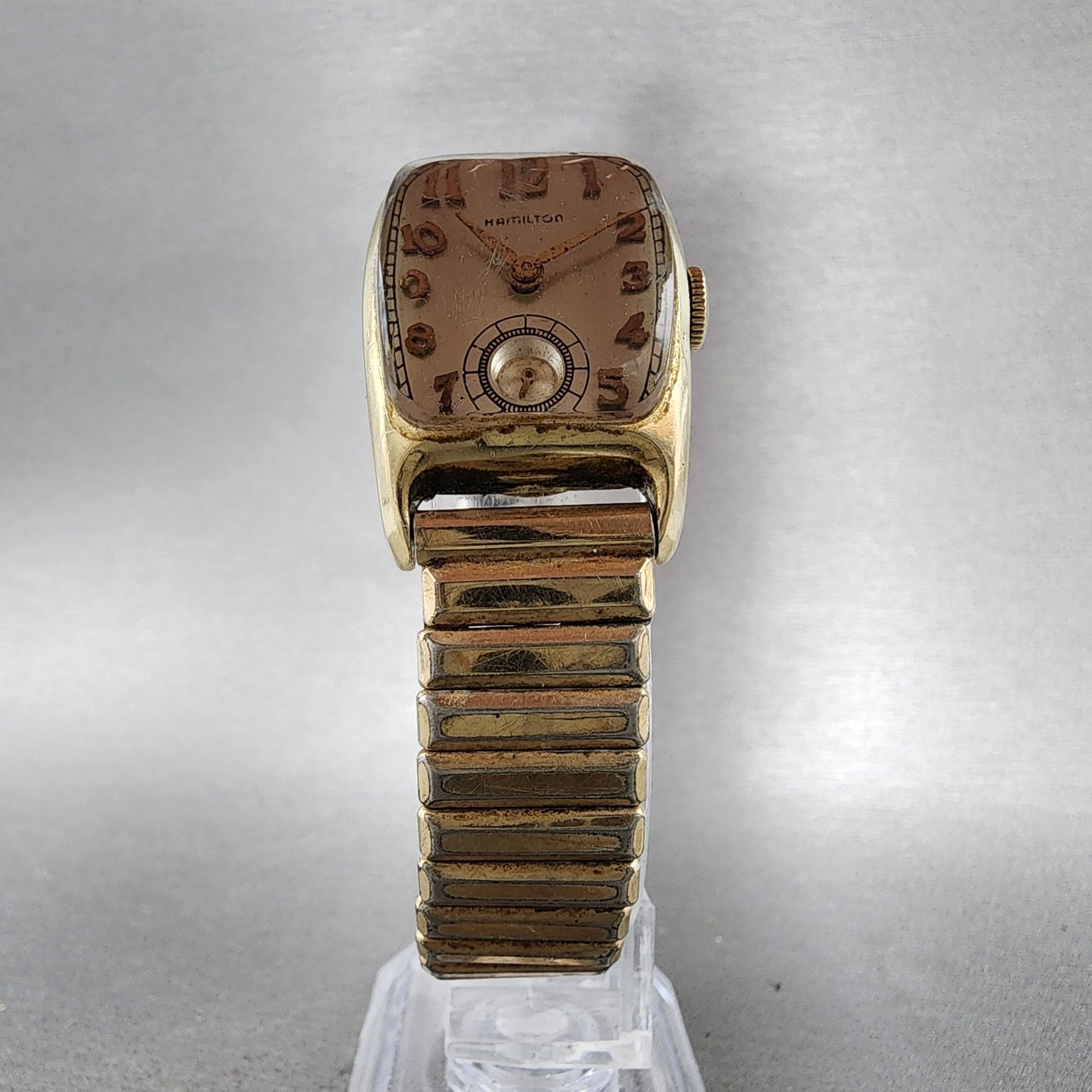 Hamilton Boulton Watch Men 23mm Cream Dial 14K Gold Filled Manual Wind Runs VTG5