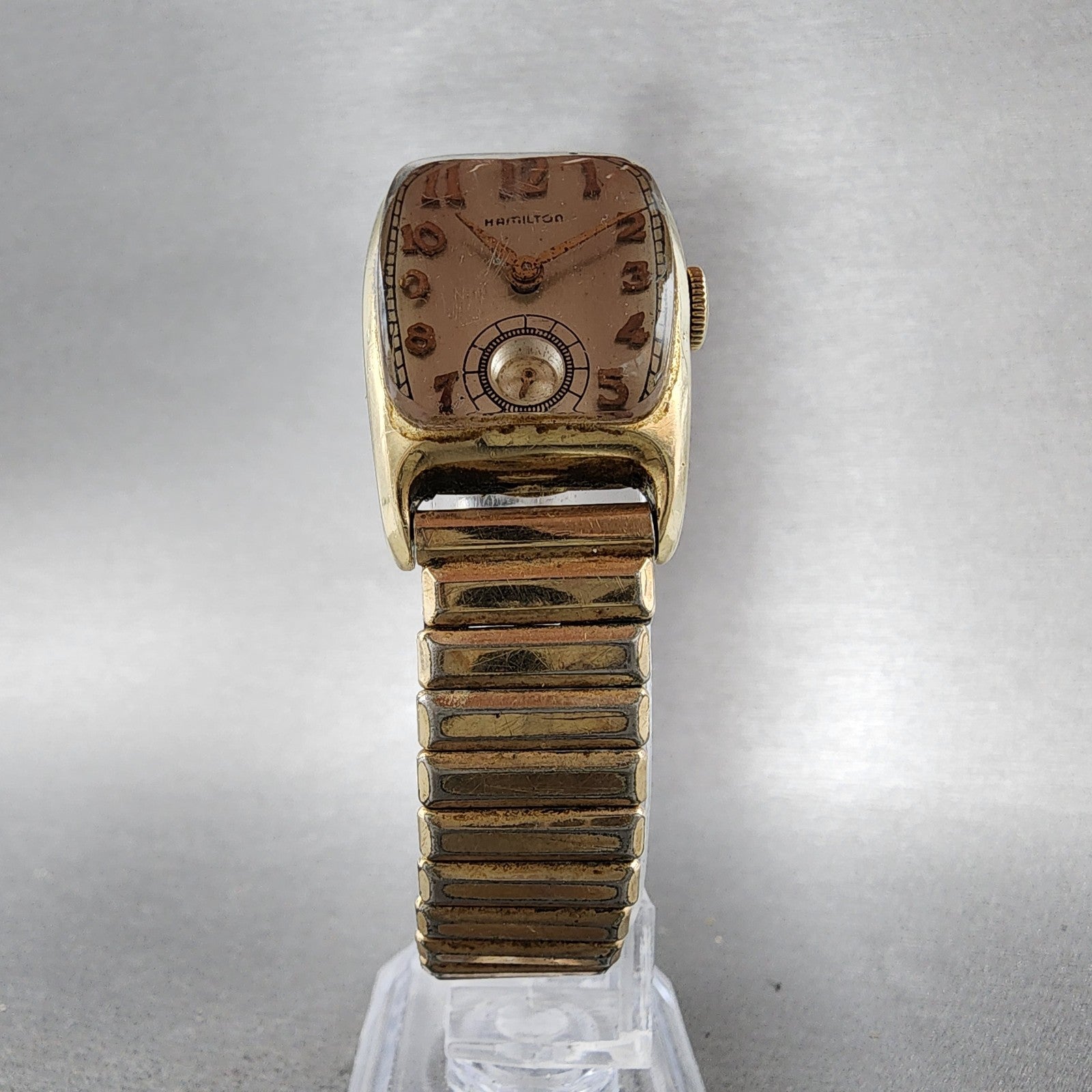 Hamilton Boulton Watch Men 23mm Cream Dial 14K Gold Filled Manual Wind Runs VTG5