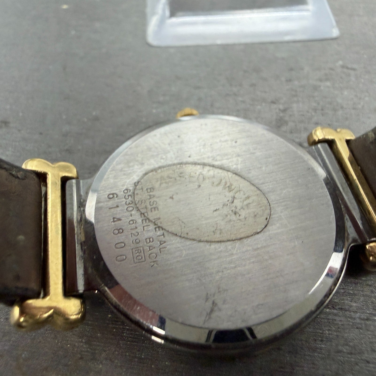Seiko Watch Men 30mm Silver Dial Two Tone Round 6530-6129 New Battery Vintage9