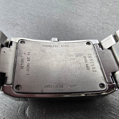 Concord Carlton Watch Women 23mm White Dial Steel Rectangle New Battery9