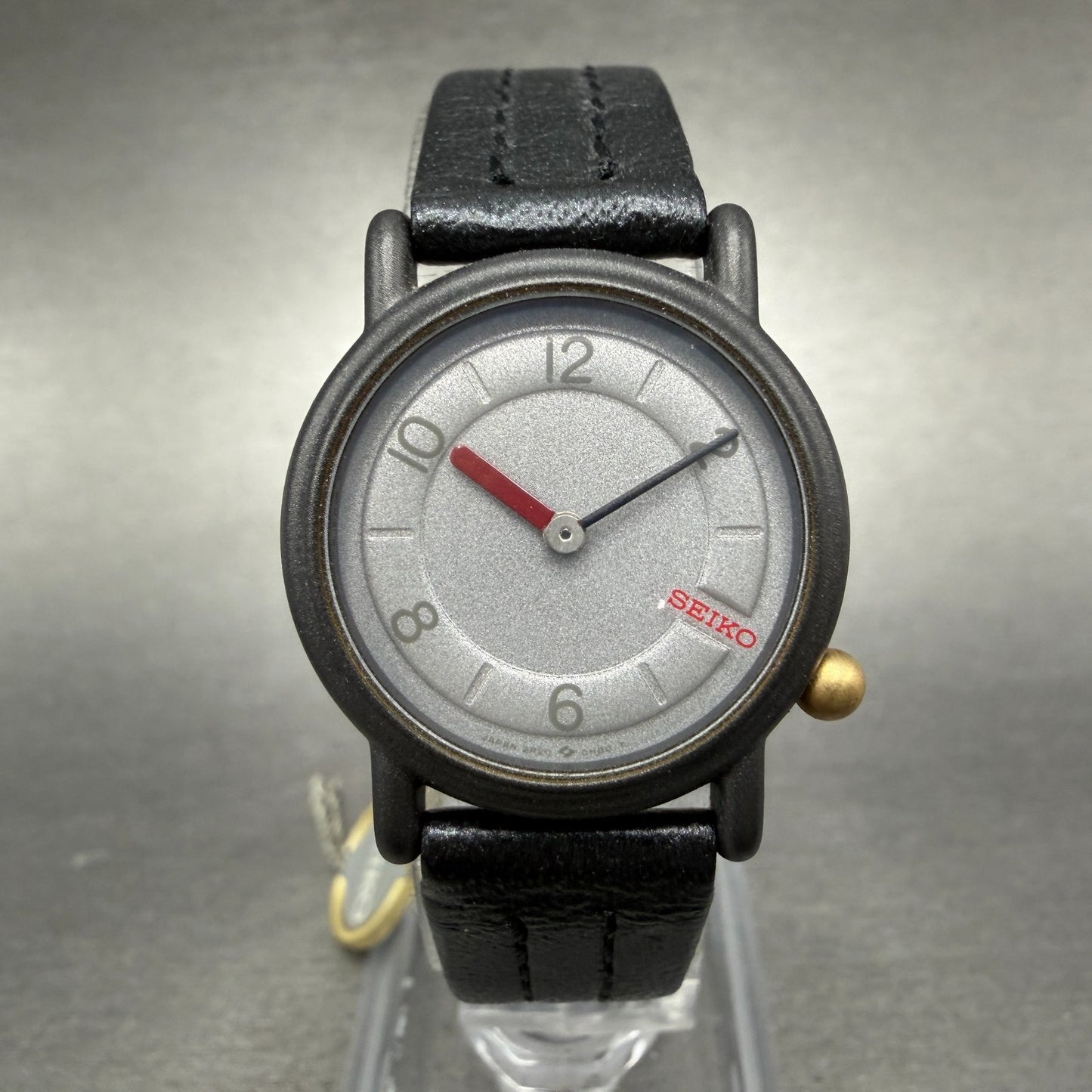 Seiko Watch Women 25mm Silver Dial Gray Tone Round 2P20-0B39 New Battery NOS0