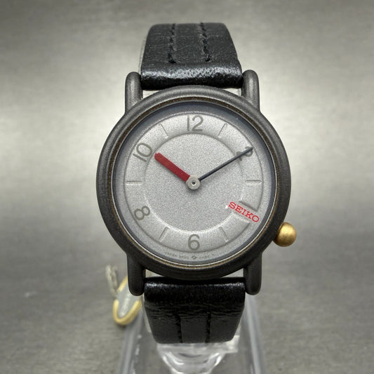 Seiko Watch Women 25mm Silver Dial Gray Tone Round 2P20-0B39 New Battery NOS0