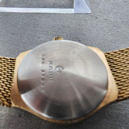 Rado Watch Women 25mm Gold Dial Gold Tone Rectangle Manual Wind Cal 612 PARTS10
