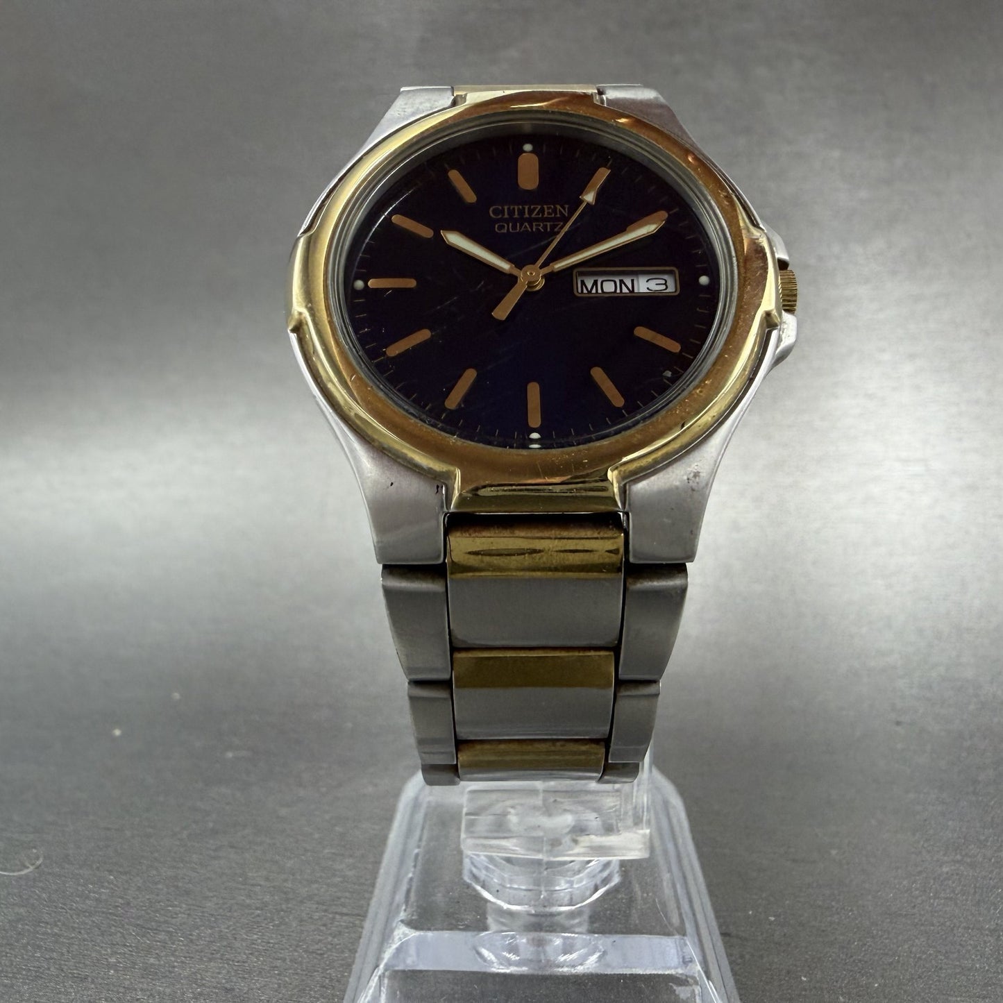 Citizen Watch Men 36mm Blue Dial Two Tone Daydate Round 2500-S071887 New Batt5