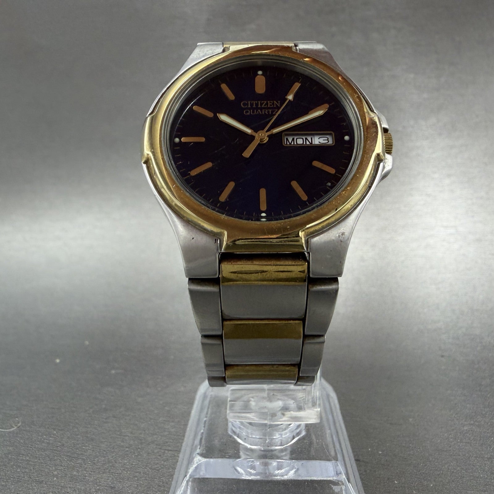 Citizen Watch Men 36mm Blue Dial Two Tone Daydate Round 2500-S071887 New Batt5