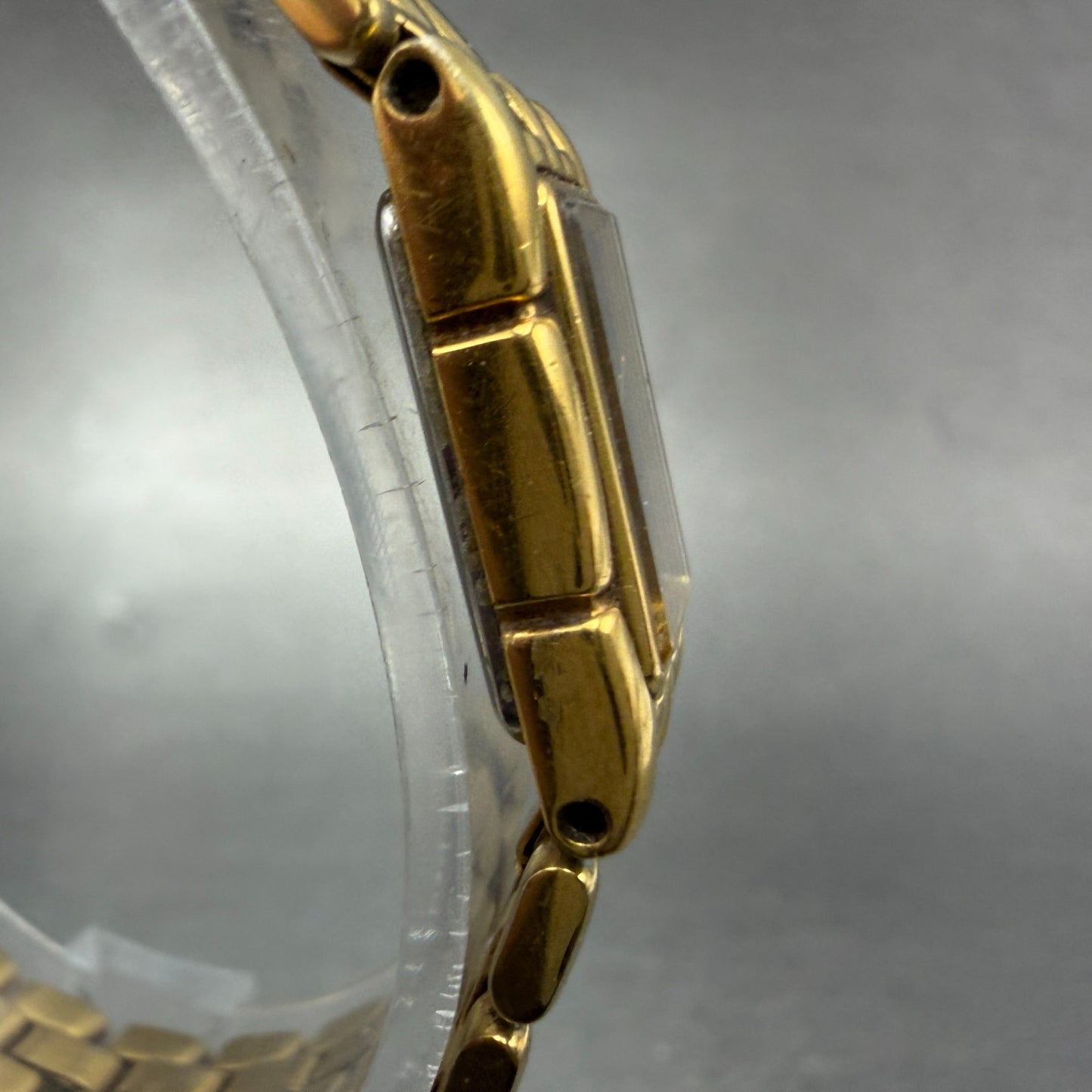 Citizen CQ Tank Watch Women 14mm Black Dial Gold Tone Rectangle New Battery VTG73