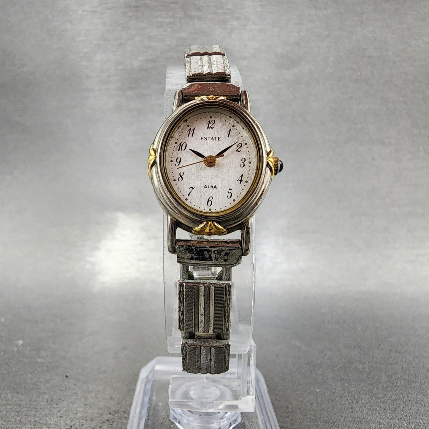 Seiko Alba Estate Watch Women 20mm Silver Dial Two Tone V4015400 New Battery5