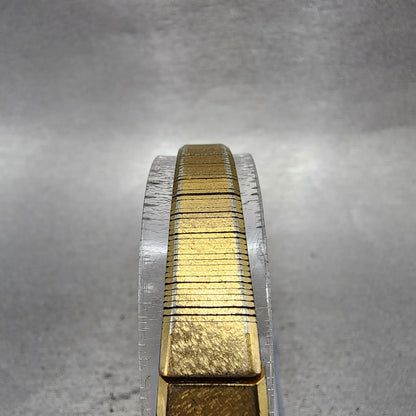 Seiko Watch Women 12mm Gold Dial Gold Tone Rectangle 13205049 New Battery VTG4