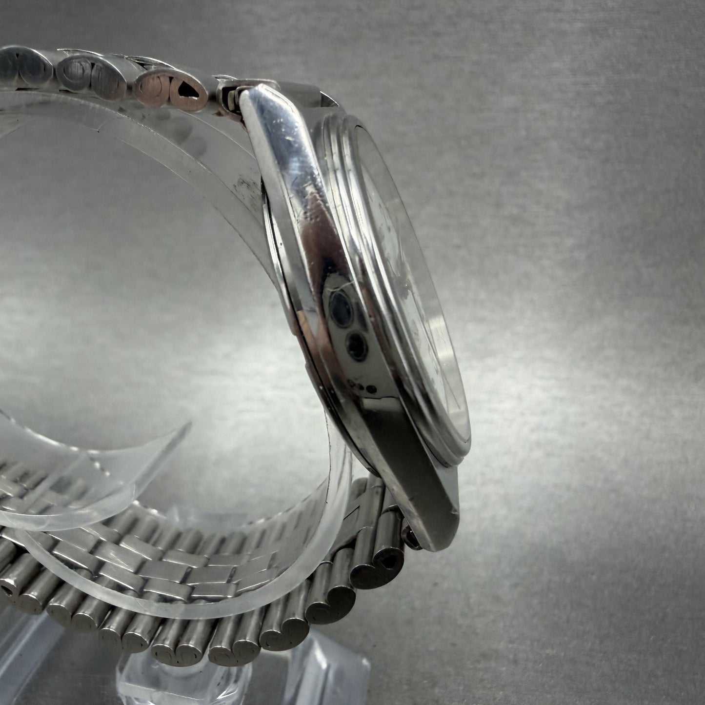 Seiko Railroad Approved Watch Men 33mm White Dial Silver Tone Daydate PARTS4