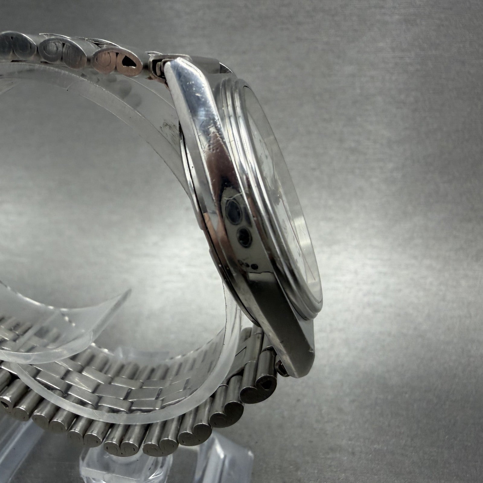 Seiko Railroad Approved Watch Men 33mm White Dial Silver Tone Daydate PARTS4