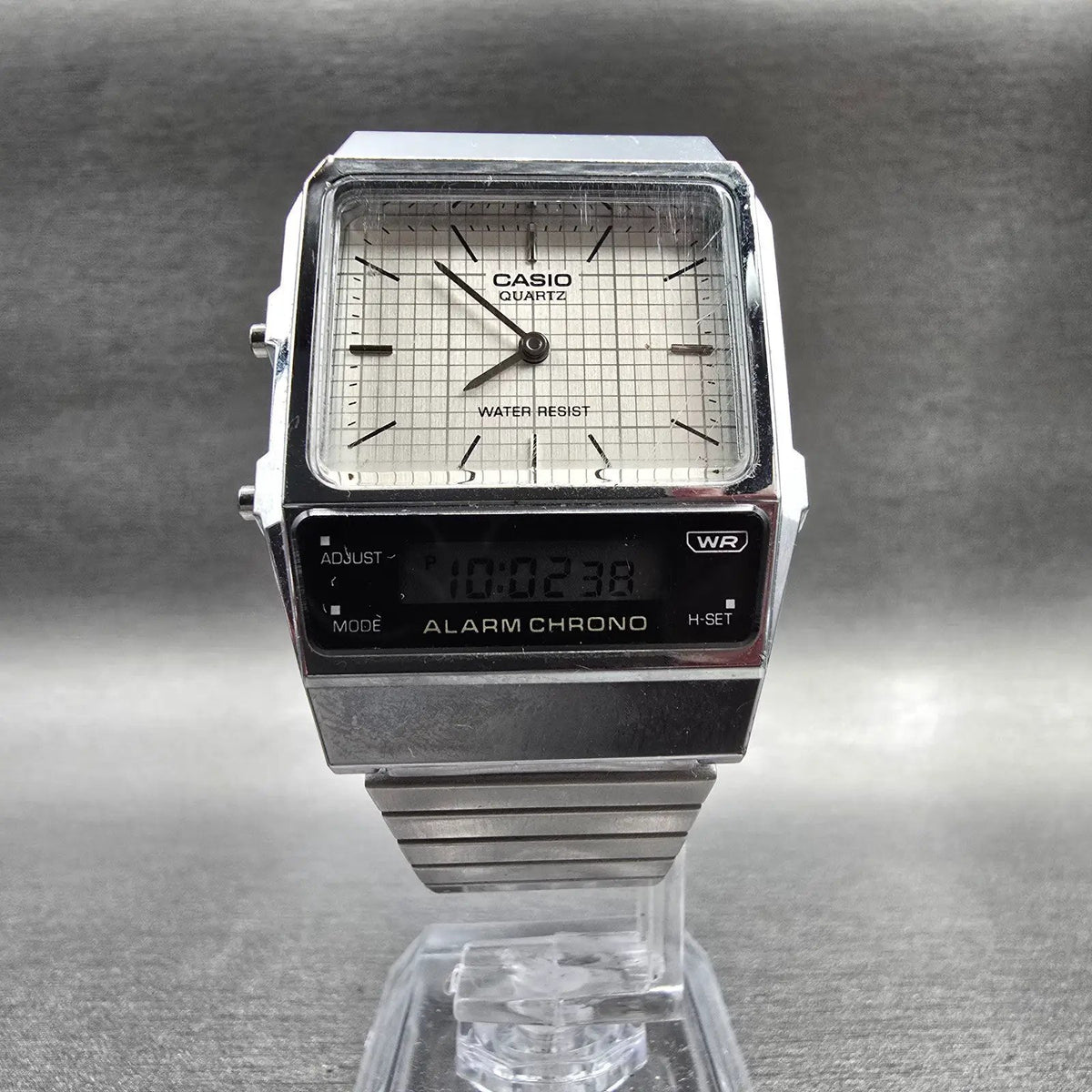 Casio AQ-800E Watch Men 31mm Silver Dial Silver Tone Chrono Alarm New Battery5