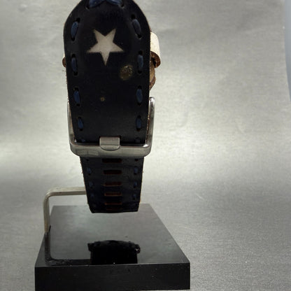 Vestal Alpha Bravo Watch Men 37mm Black Dial Steel Round New Battery W/Box7