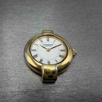Raymond Weil Watch Women 23mm White Dial Gold Plated Round 5839 New Battery2
