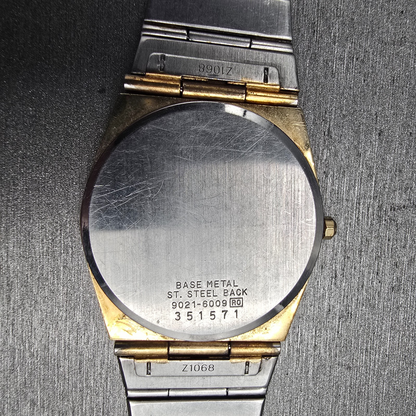 Seiko Watch Men 31mm Gold Dial Gold Tone Oval 9021-6009 New Battery Vintage10
